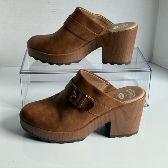 Dr. Scholl's Tan Leather Wake Up Clogs with Buckle  Mules Size 9.5M - Picture 3 of 12